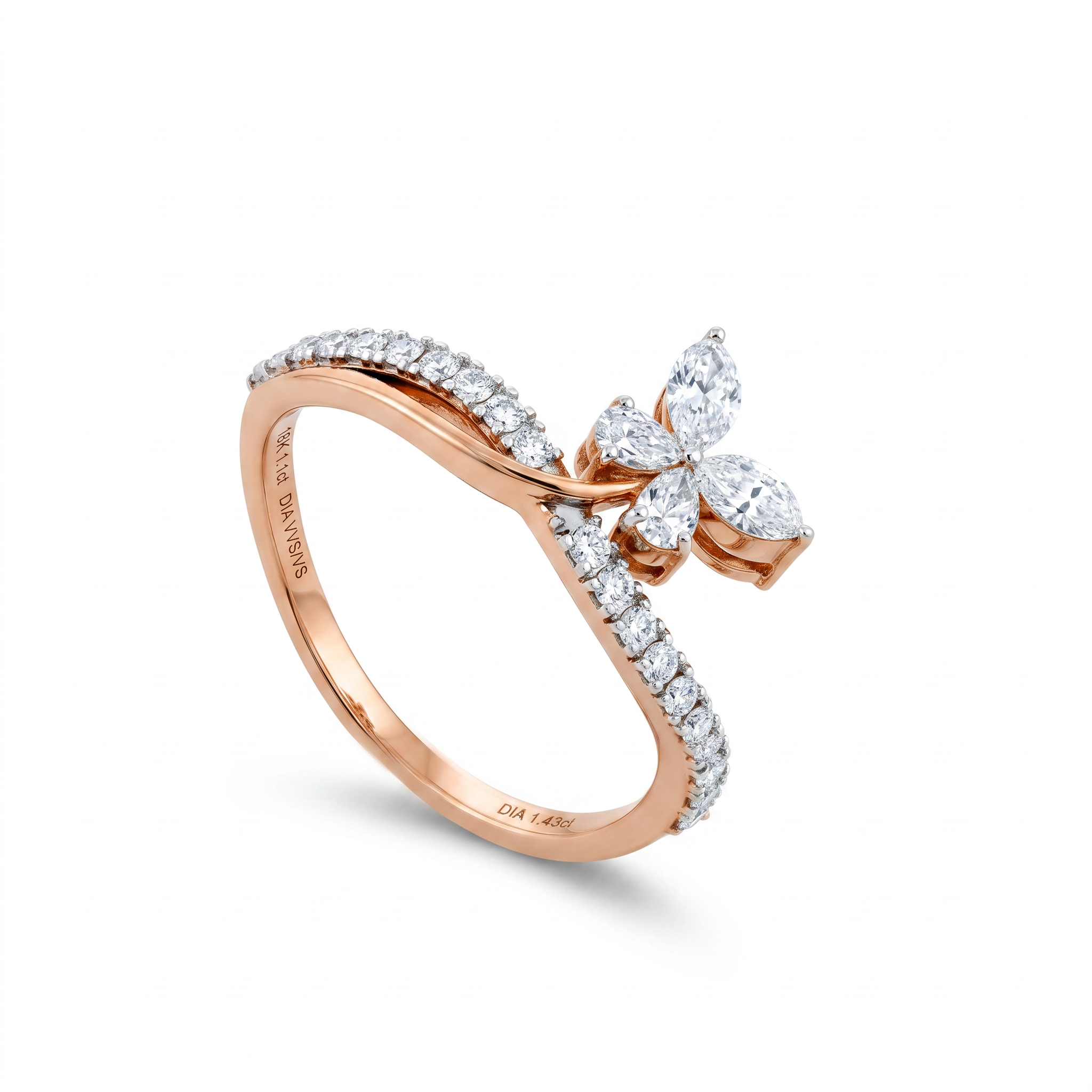 Marquise Diamond Butterfly Twist Ring