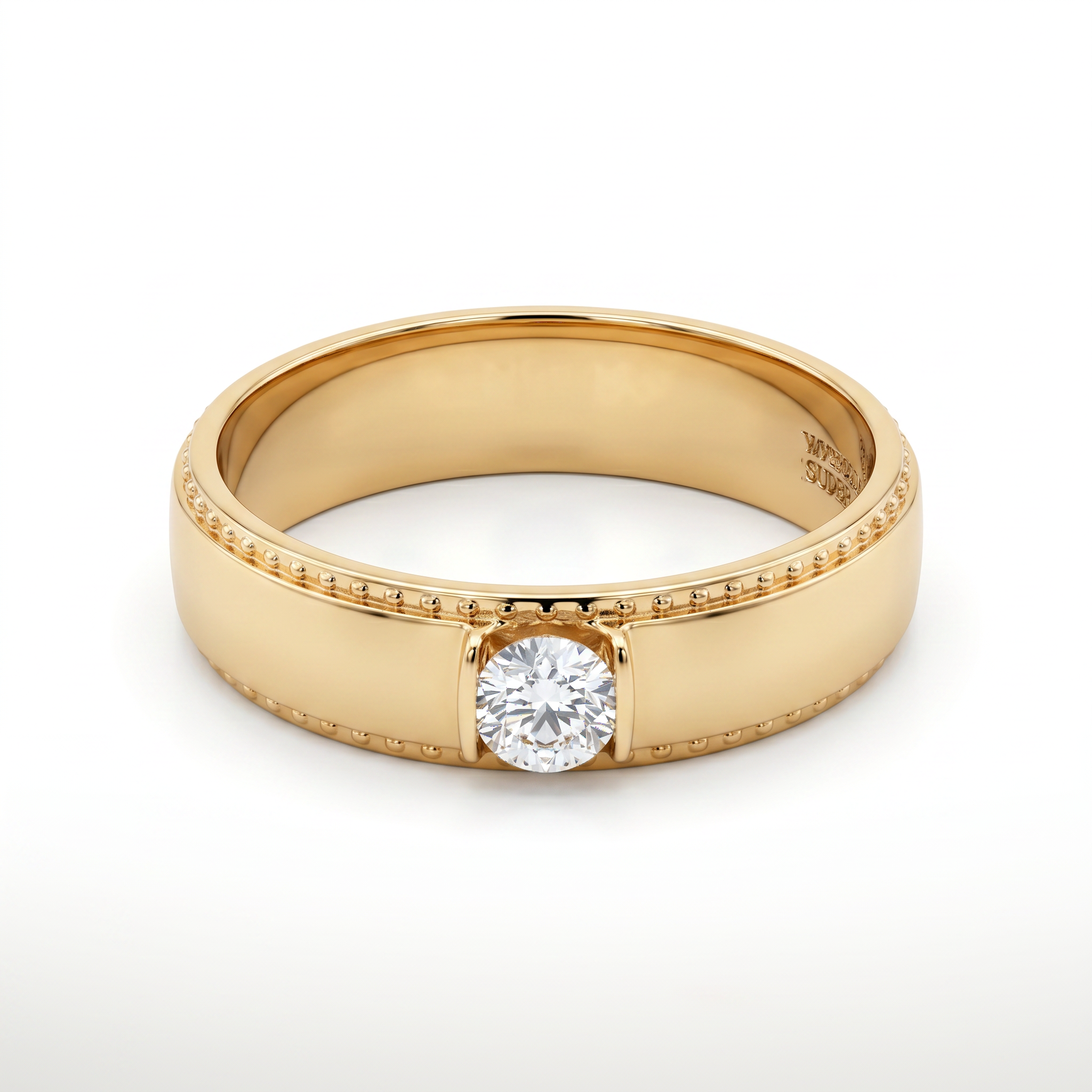 Round Lab Grown Diamond Signet Ring