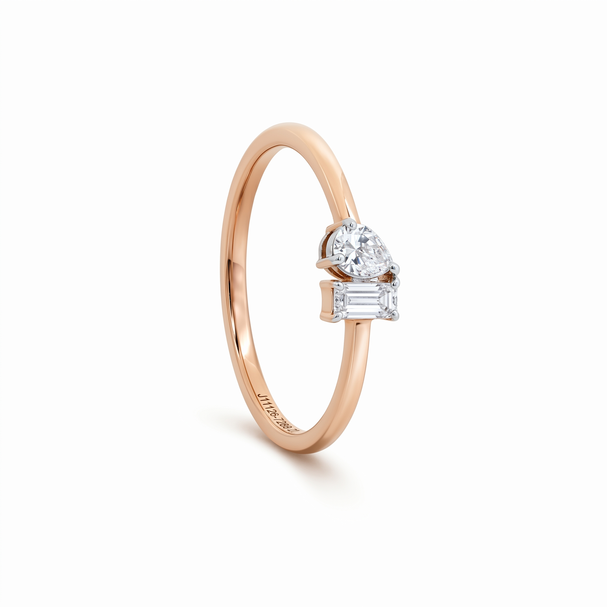 Pear & Emerald Toi et Moi Lab Grown Diamond Ring