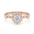 Fiori Floral Halo Diamond Engagement Ring