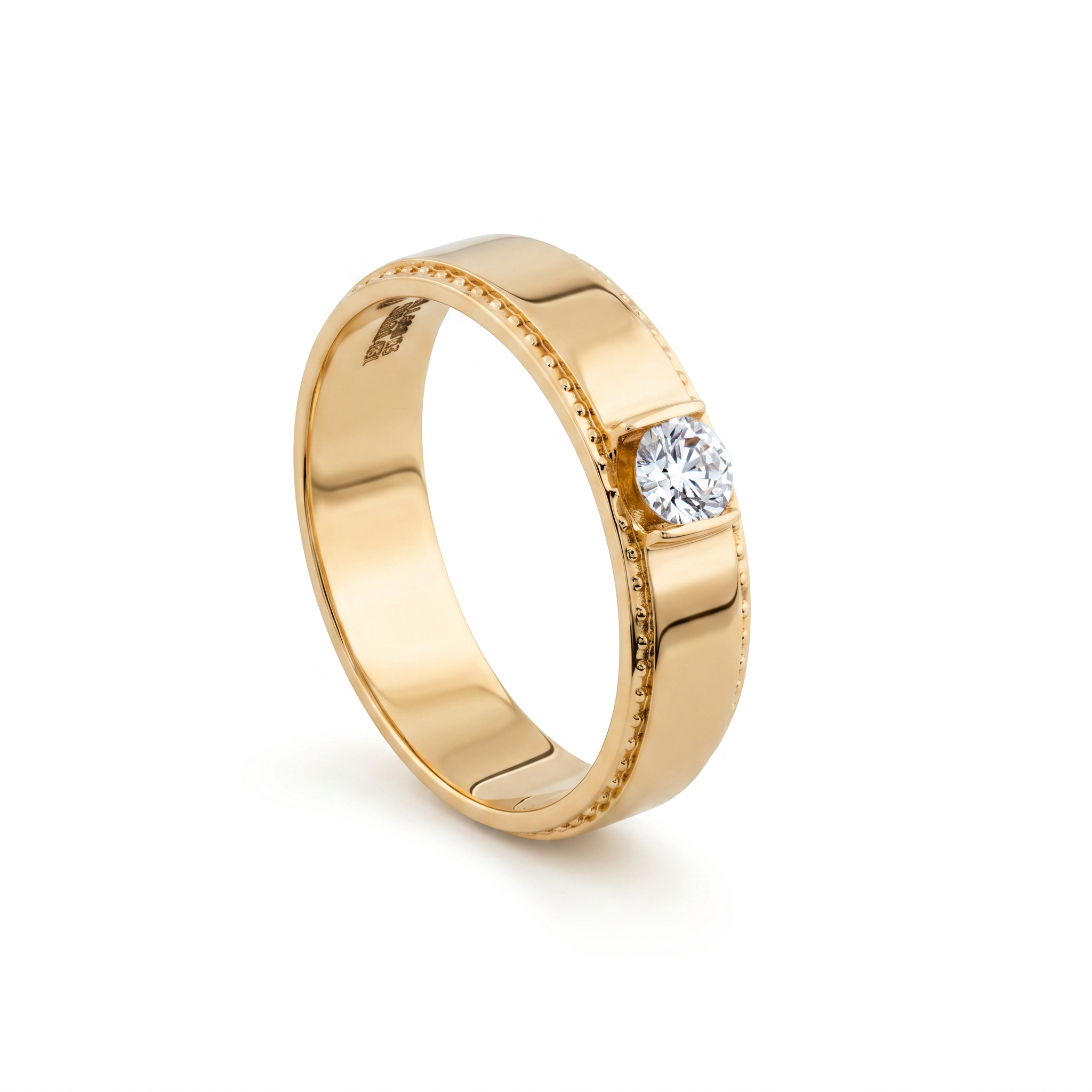 Round Lab Grown Diamond Signet Ring