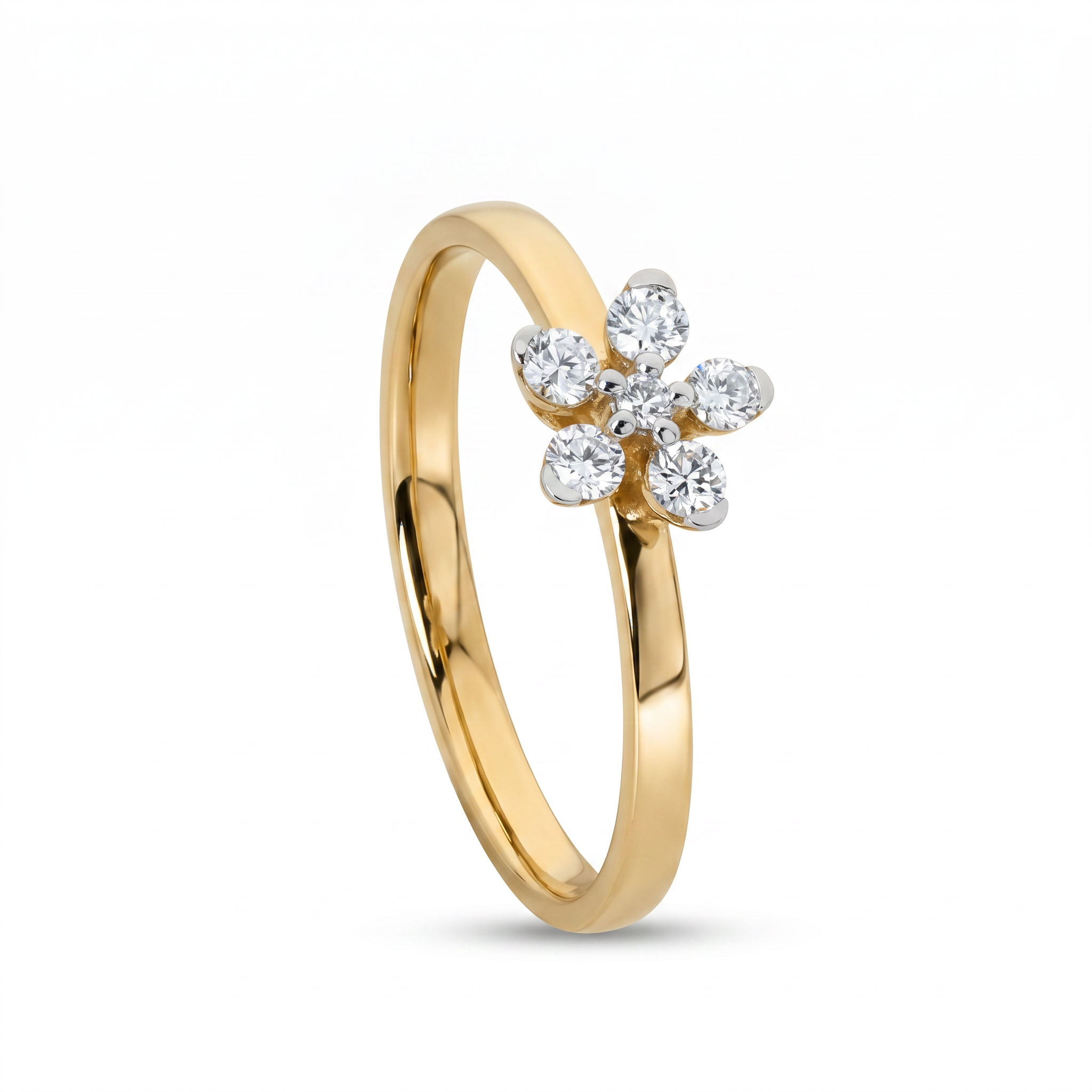 Nysa Floral Lab Grown Diamond Ring 9KT Yellow Gold