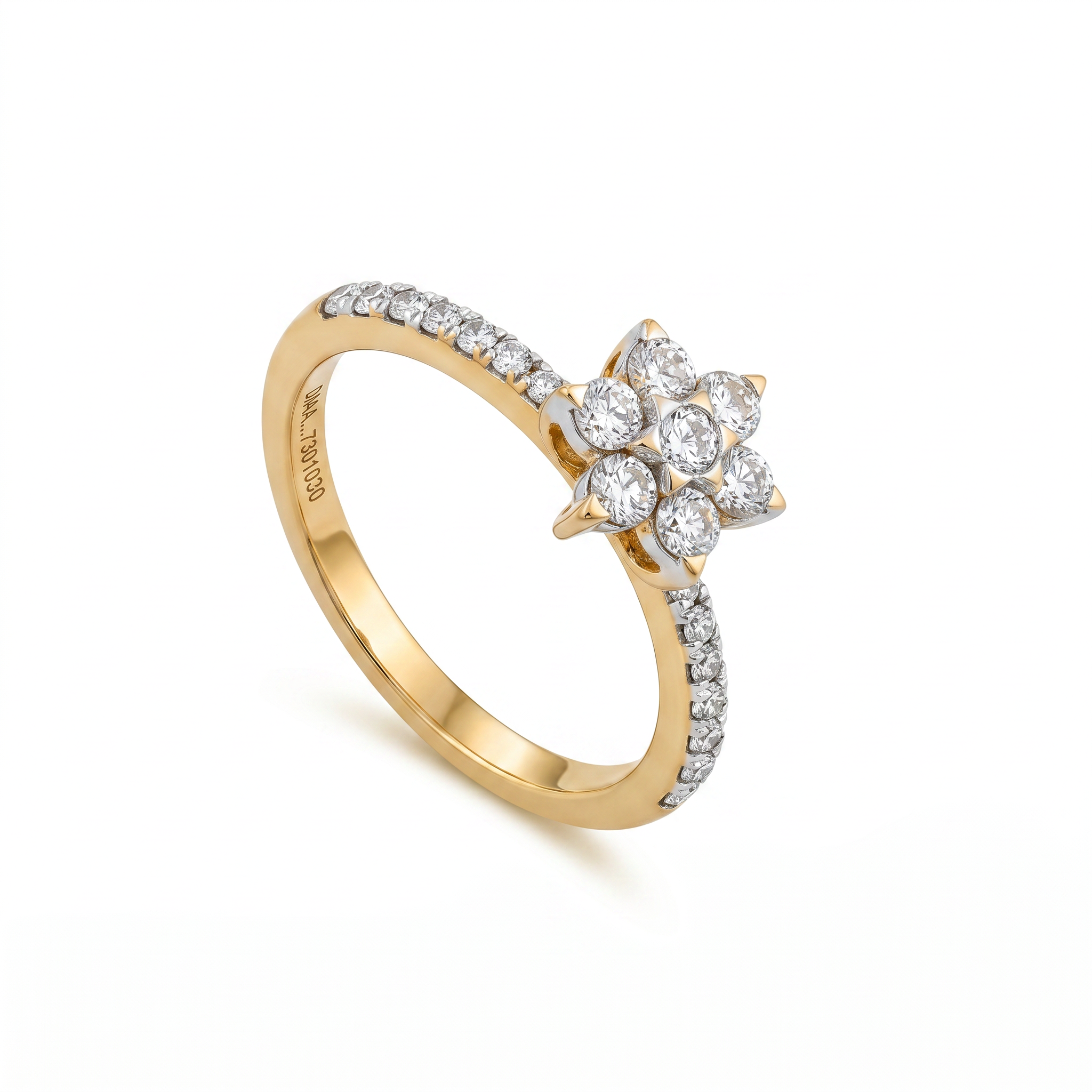 Round Brilliant Diamond Starburst Cluster Ring