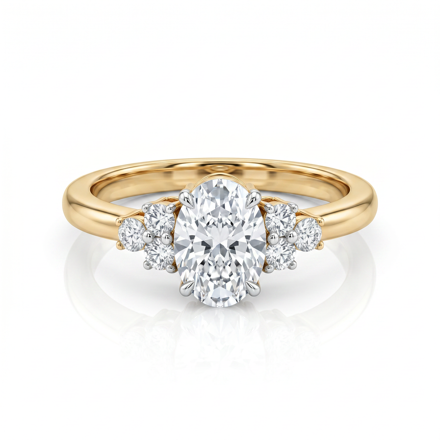 Aura Trinity Oval Cluster Diamond RIng