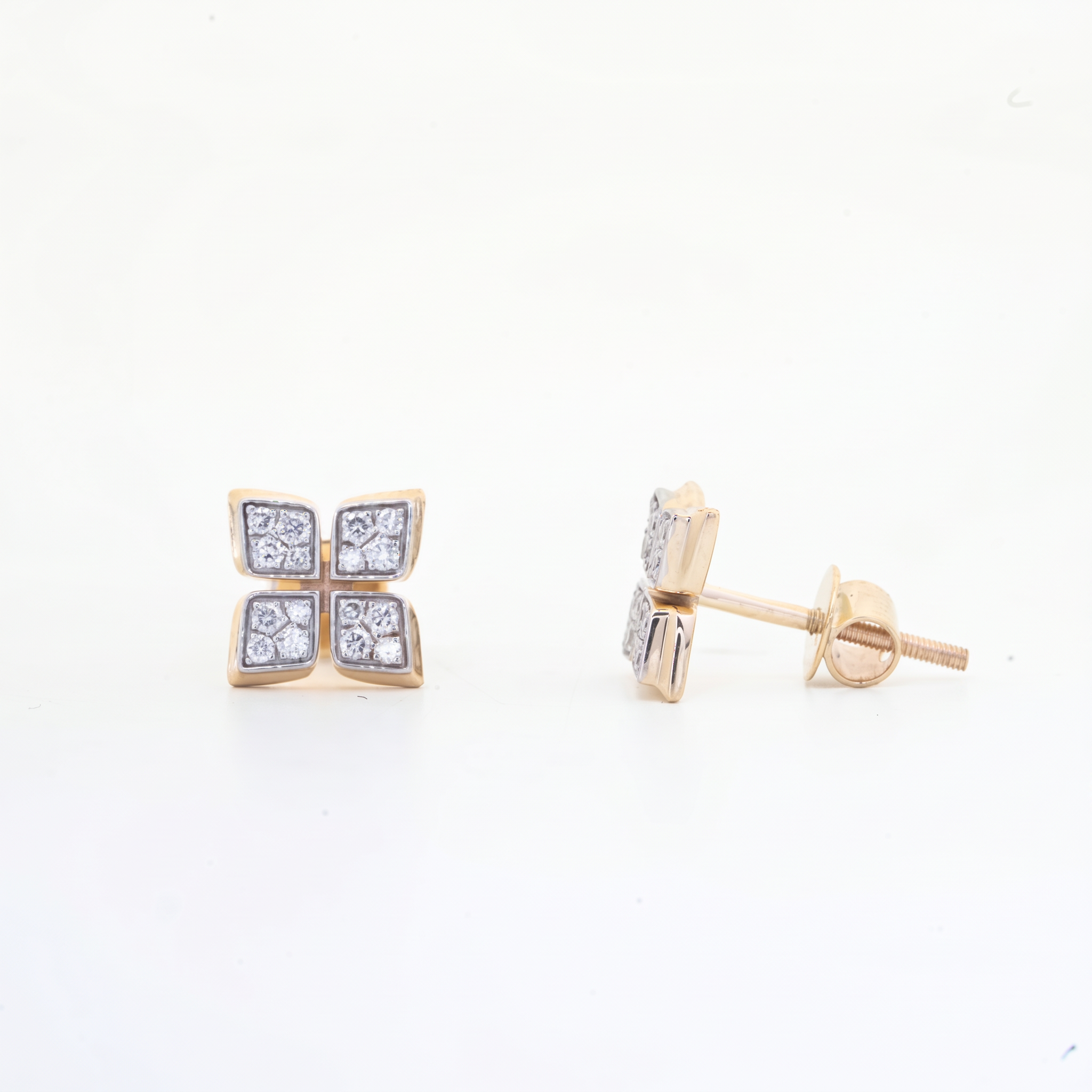 Butterfly Cluster Diamond Stud Earrings