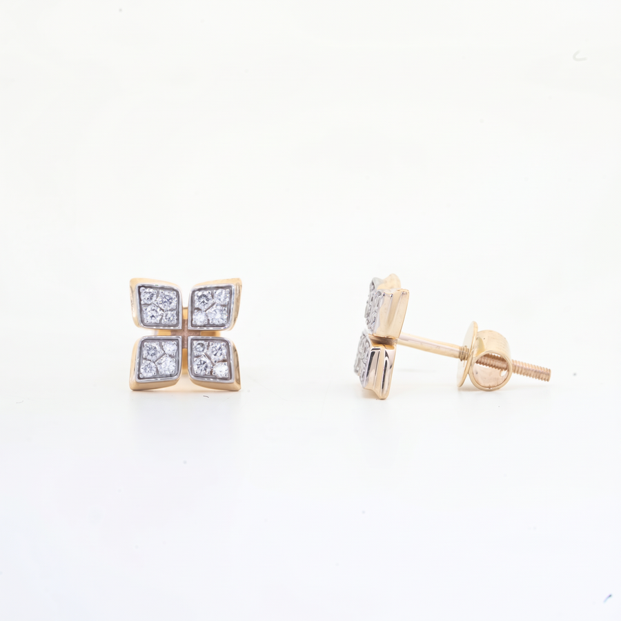 Butterfly Cluster Diamond Stud Earrings