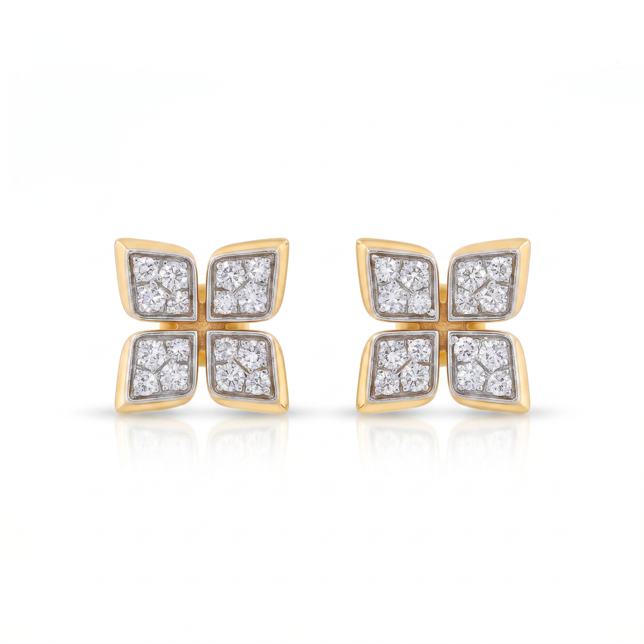 Butterfly Cluster Diamond Stud Earrings
