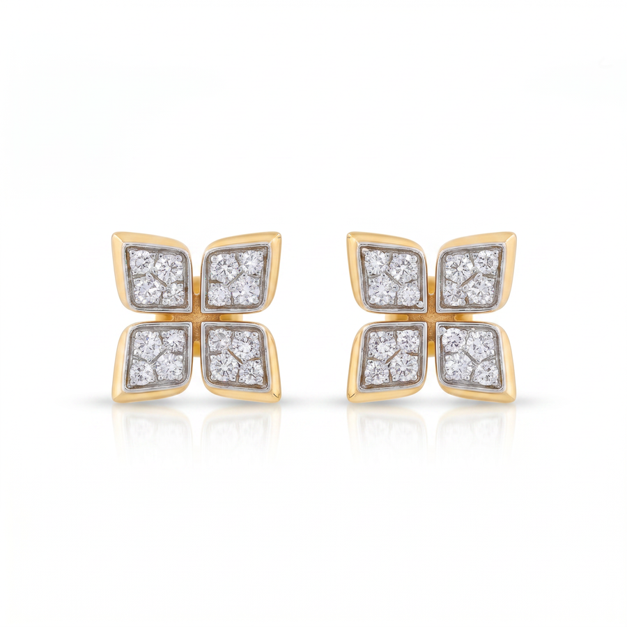 Butterfly Cluster Diamond Stud Earrings