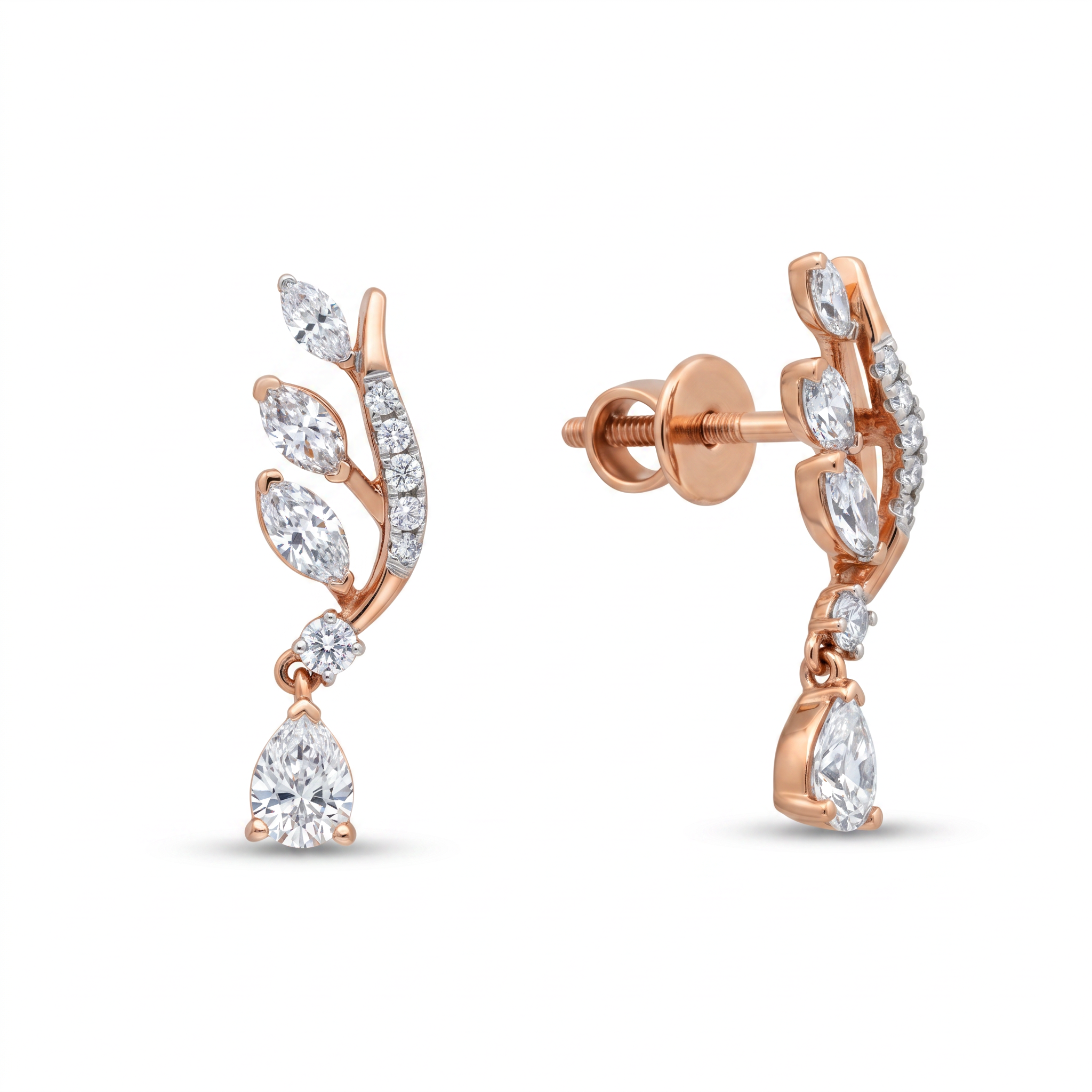 Latharanis Marquise Pear Lab Diamond Earrings