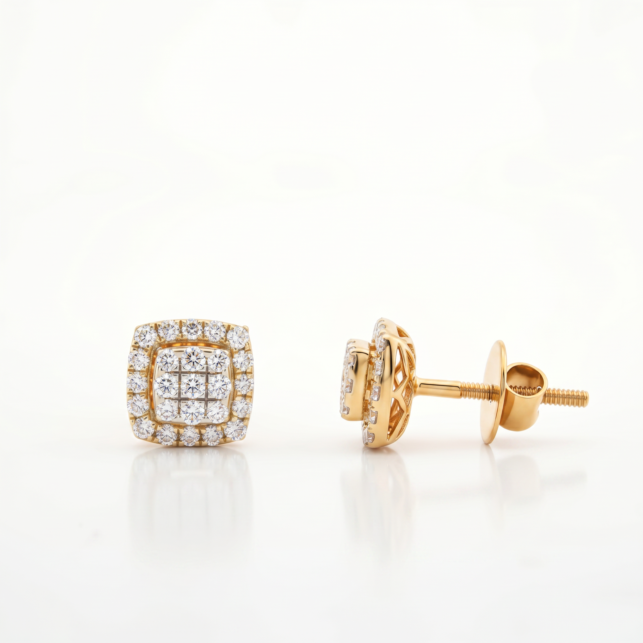 Regalia Cushion Lab Diamond Stud Earrings