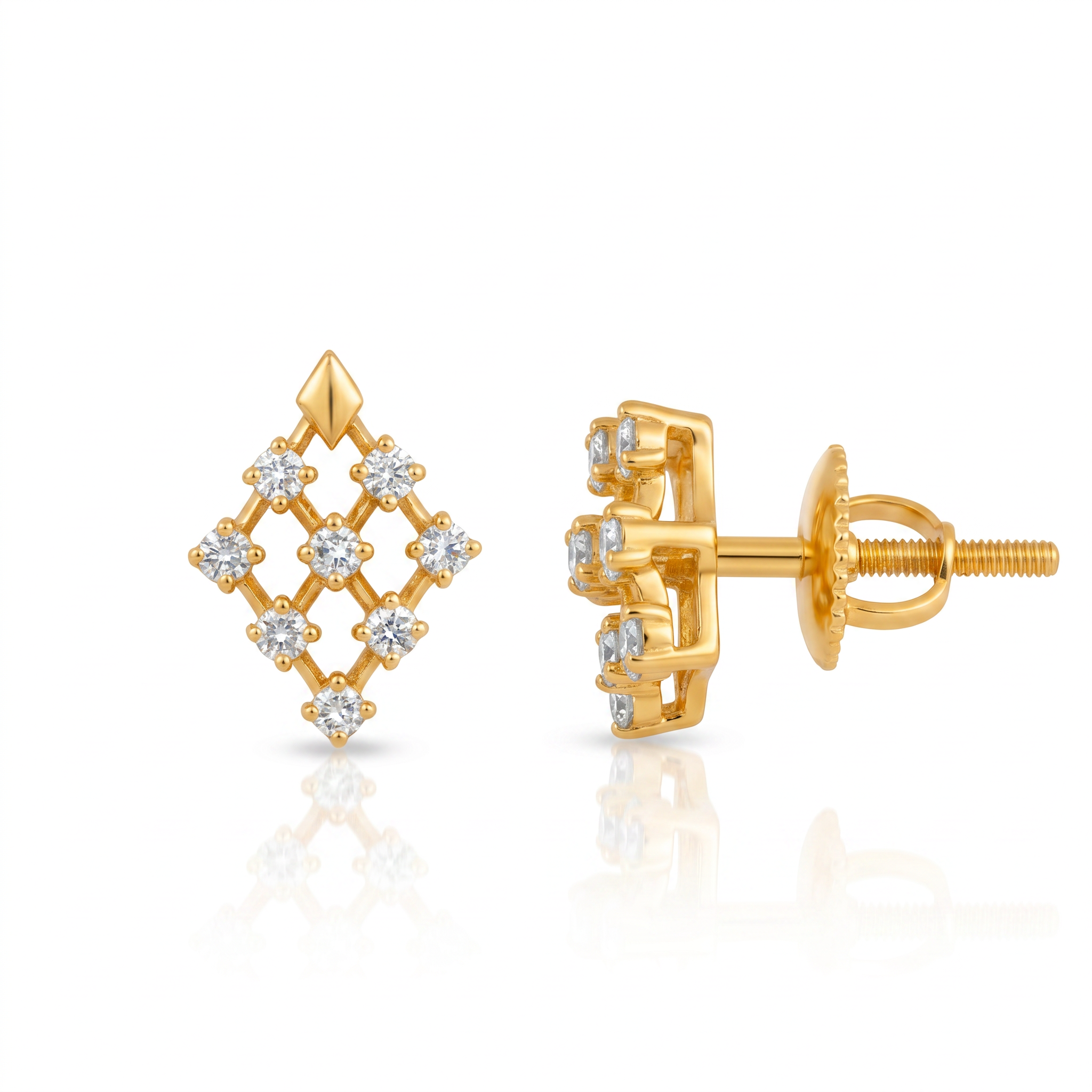 Vajra Jaal Diamond Stud Earrings