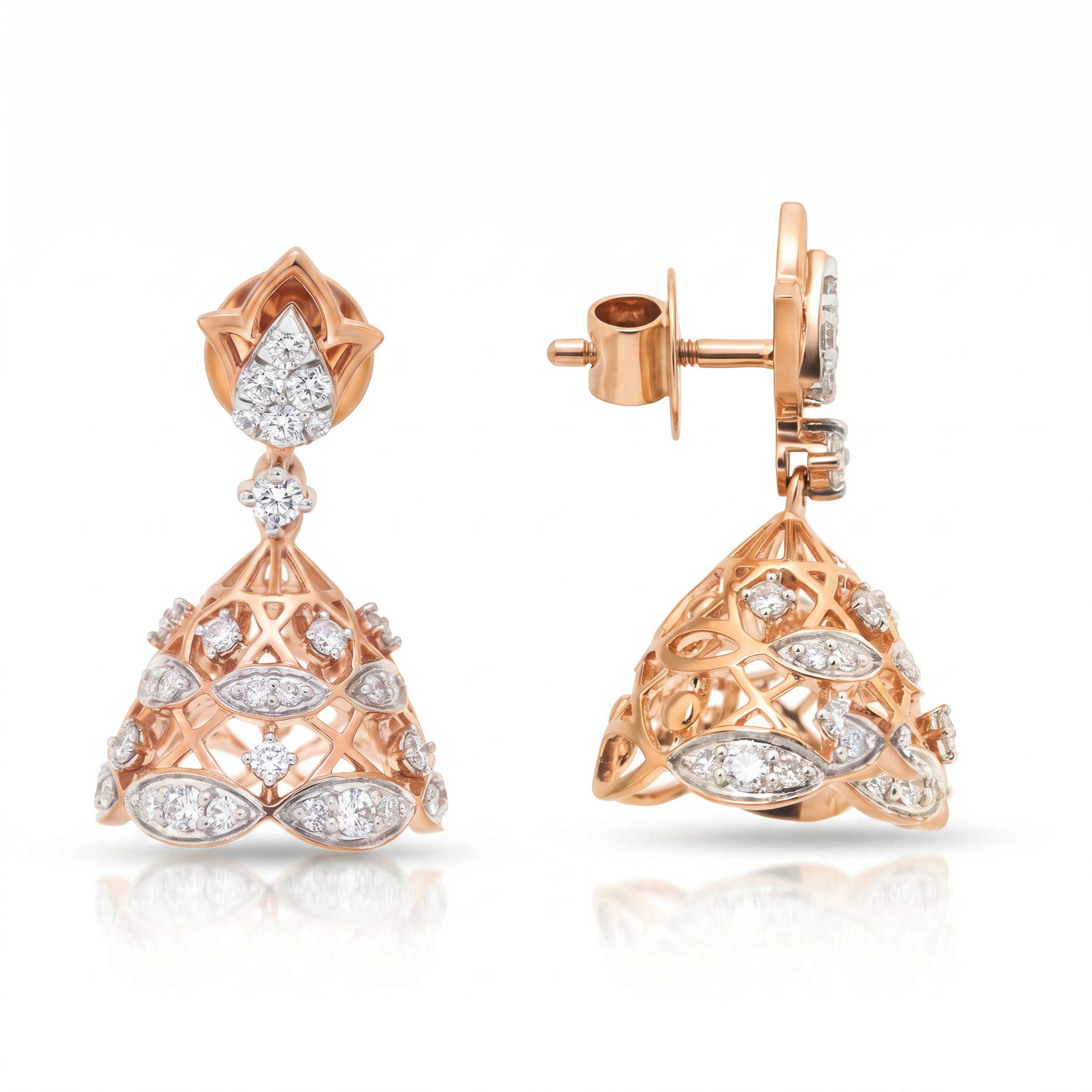 The Ruhani Chandeliers Diamond Drop Jhumka