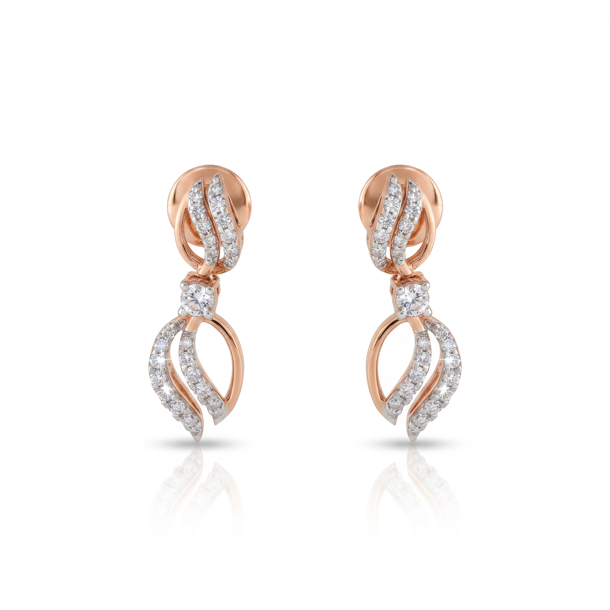 Vayuthe Lab Diamond Swirl Drop Earrings