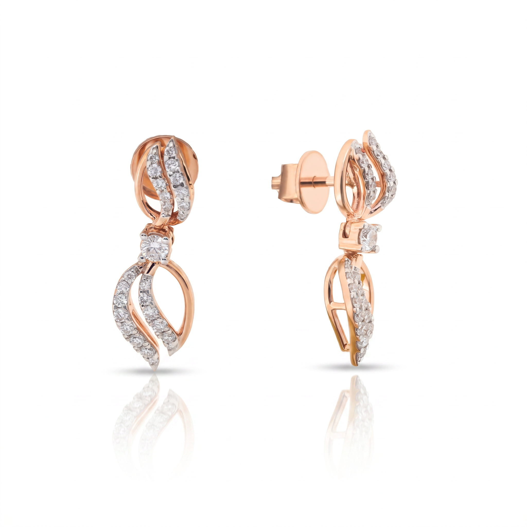Vayuthe Lab Diamond Swirl Drop Earrings