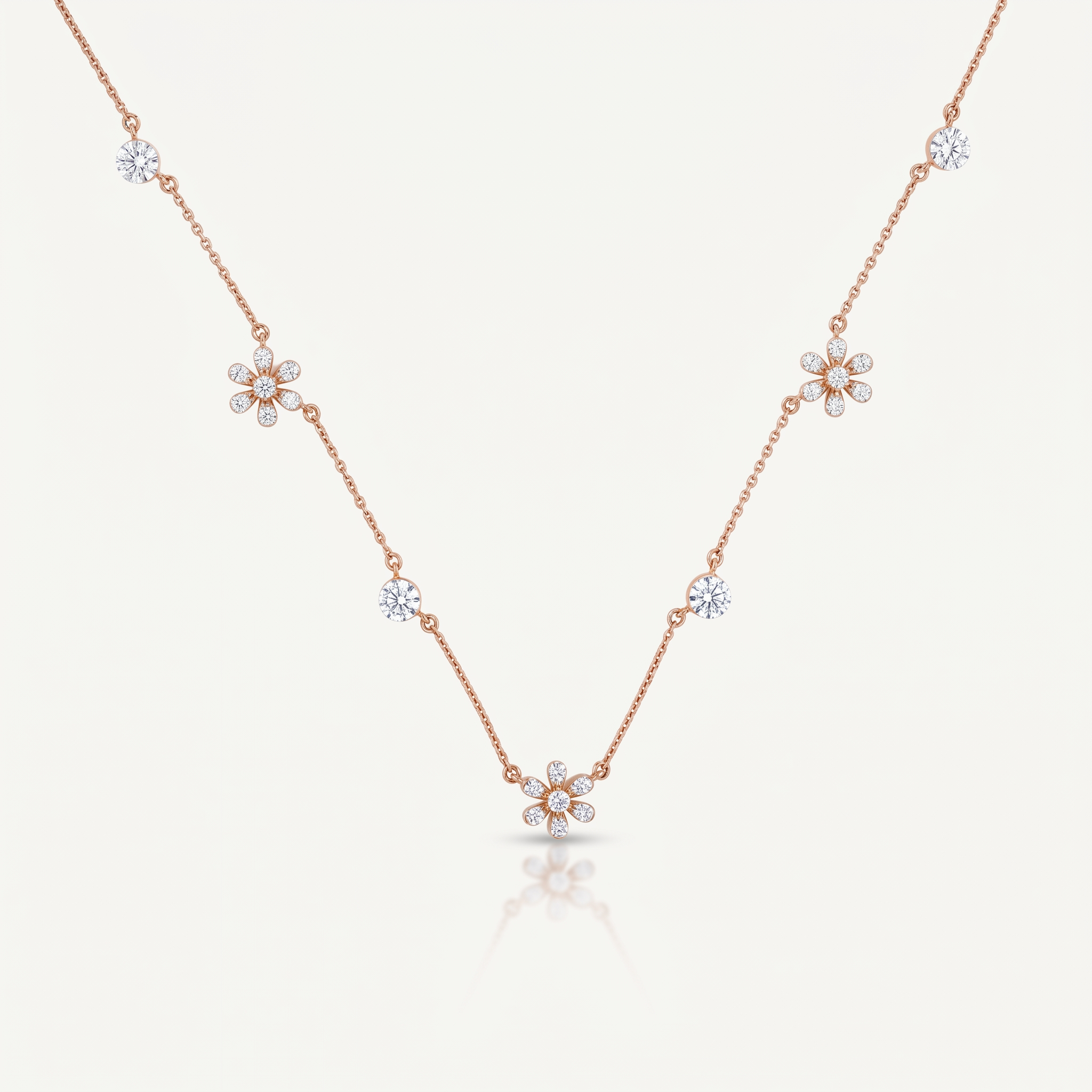 Daisy Diamond Station Necklace