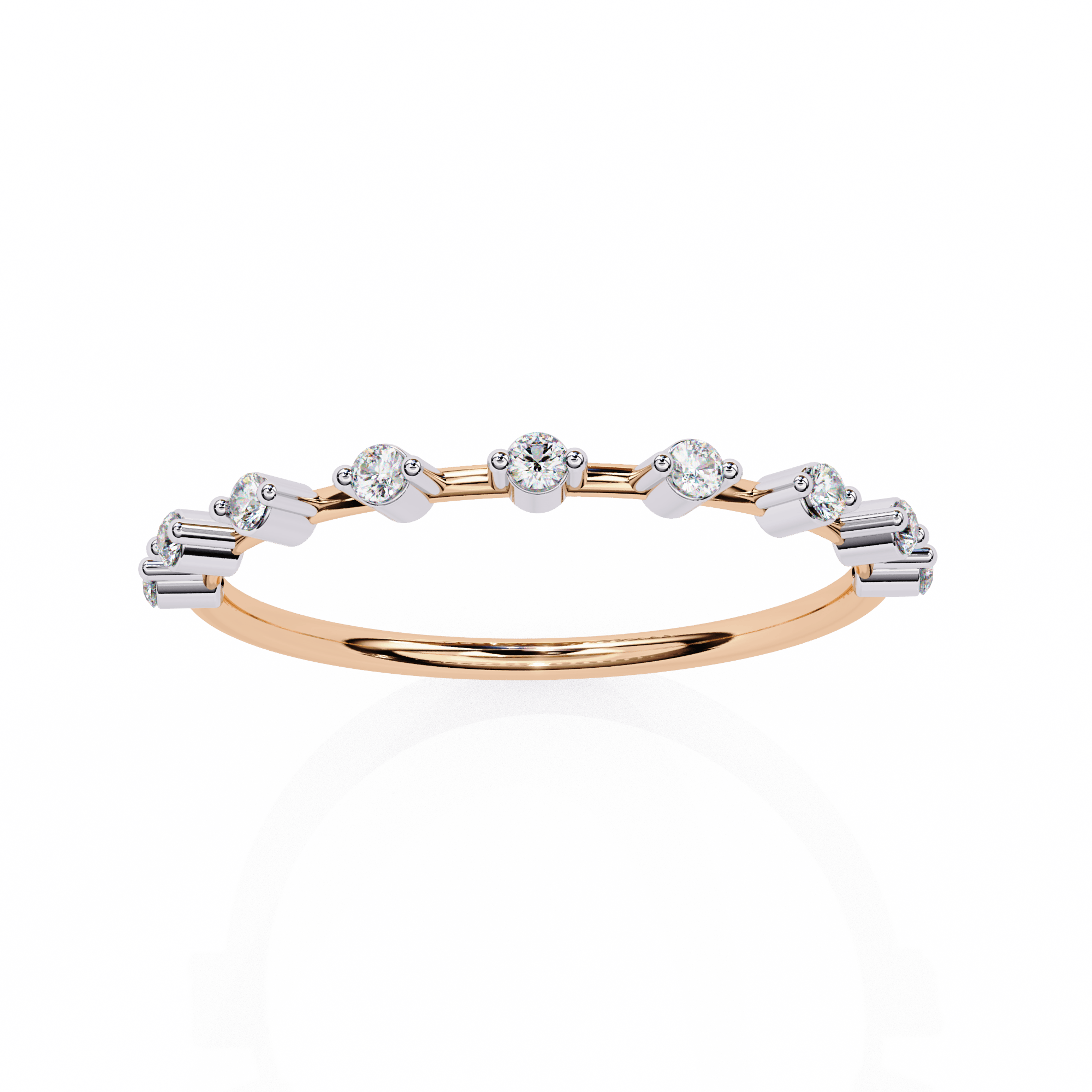 A diamond ring with multiple stones set in a gold band, displayed against a white background.