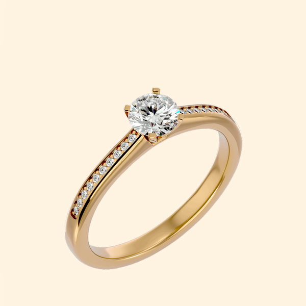 0.4 Ct Round Solitaire Pavé Rose Gold Engagement Ring