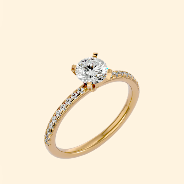 0.5 carat Round Solitaire Pave Engagement Ring